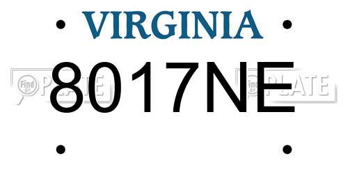 8017NE Virginia License Plate