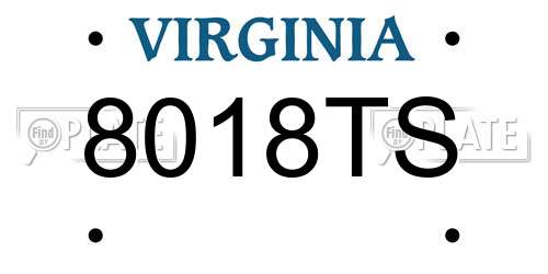 8018TS Virginia License Plate