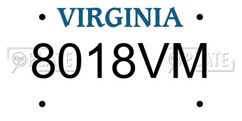 8018VM Virginia License Plate