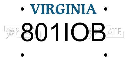 801IOB Virginia License Plate
