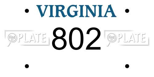 802 Virginia License Plate