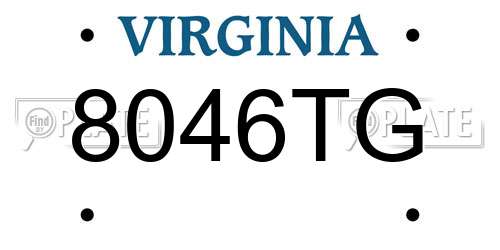 8046TG Virginia License Plate