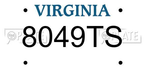 8049TS Virginia License Plate