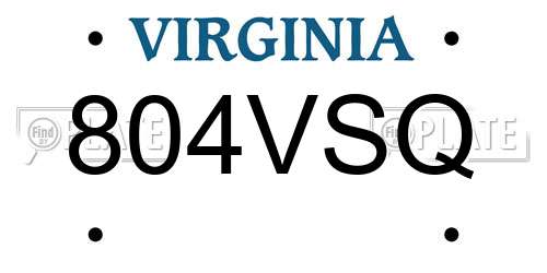 804VSQ Virginia License Plate