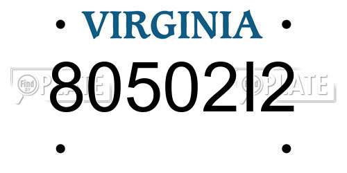80502I2 Virginia License Plate