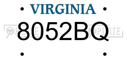 8052BQ Virginia License Plate