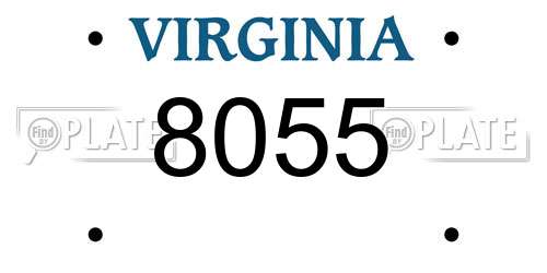 8055 Virginia License Plate