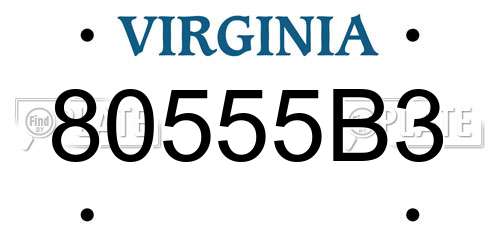 80555B3 Virginia License Plate