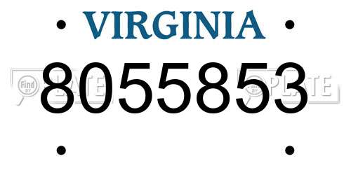 8055853 Virginia License Plate
