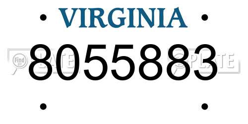 8055883 Virginia License Plate