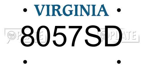 8057SD Virginia License Plate