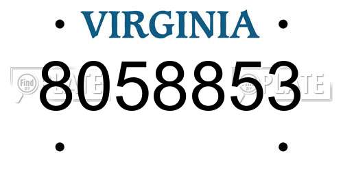 8058853 Virginia License Plate