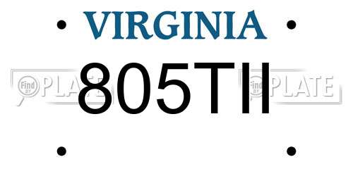805TII Virginia License Plate