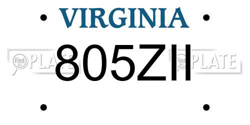 805ZII Virginia License Plate