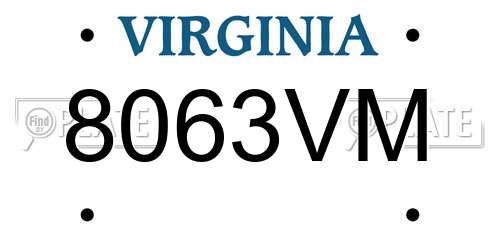 8063VM Virginia License Plate
