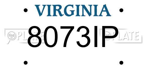 8073IP Virginia License Plate