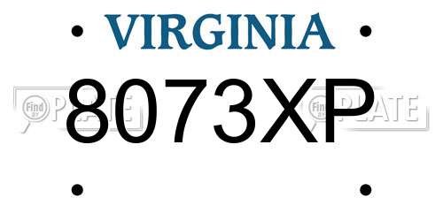 8073XP Virginia License Plate