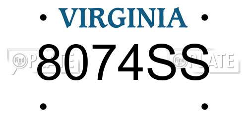 8074SS Virginia License Plate