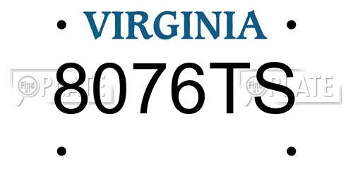 8076TS Virginia License Plate