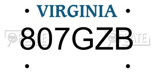 807GZB Virginia License Plate