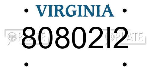 80802I2 Virginia License Plate