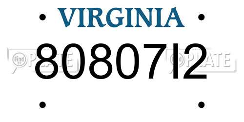 80807I2 Virginia License Plate