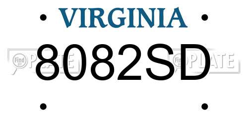 8082SD Virginia License Plate