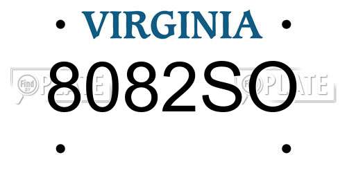 8082SO Virginia License Plate