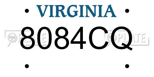 8084CQ Virginia License Plate