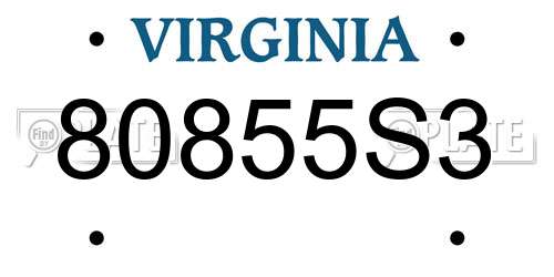 80855S3 Virginia License Plate