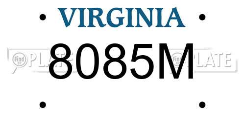 8085M Virginia License Plate