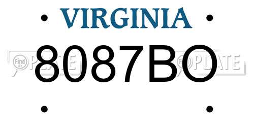8087BO Virginia License Plate