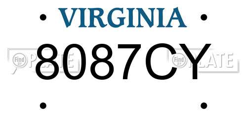 8087CY Virginia License Plate