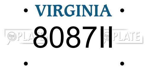 8087II Virginia License Plate
