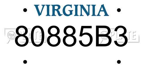 80885B3 Virginia License Plate