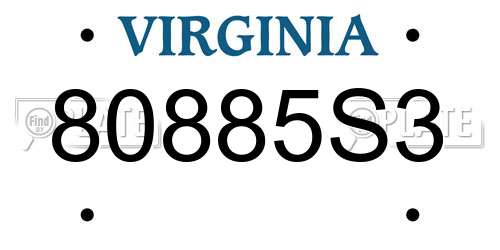 80885S3 Virginia License Plate