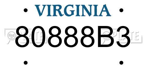 80888B3 Virginia License Plate