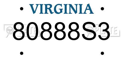80888S3 Virginia License Plate