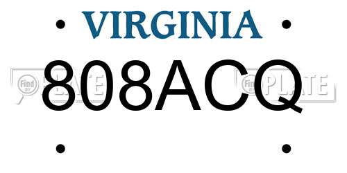 808ACQ Virginia License Plate