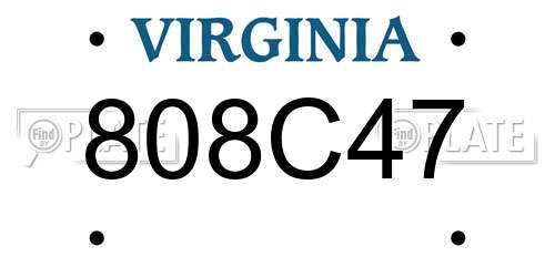 808C47 Virginia License Plate