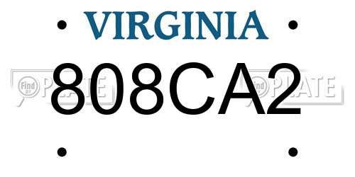 808CA2 Virginia License Plate