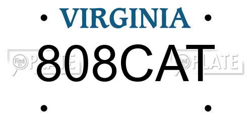 808CAT Virginia License Plate