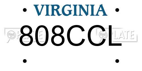 808CCL Virginia License Plate