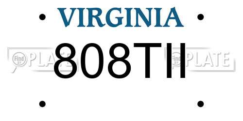 808TII Virginia License Plate