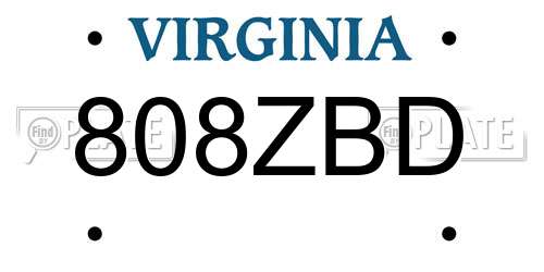 808ZBD Virginia License Plate