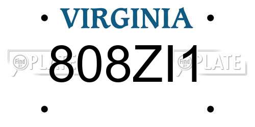 808ZI1 Virginia License Plate