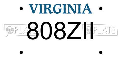 808ZII Virginia License Plate