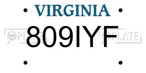 809IYF Virginia License Plate