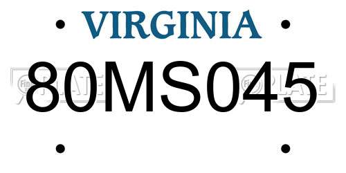 80MS045 Virginia License Plate
