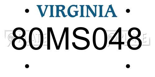 80MS048 Virginia License Plate